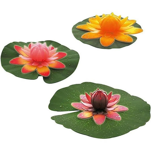 Ensemble de 3 nénuphars élégant éclairage solaire pour plan d eau EGLO