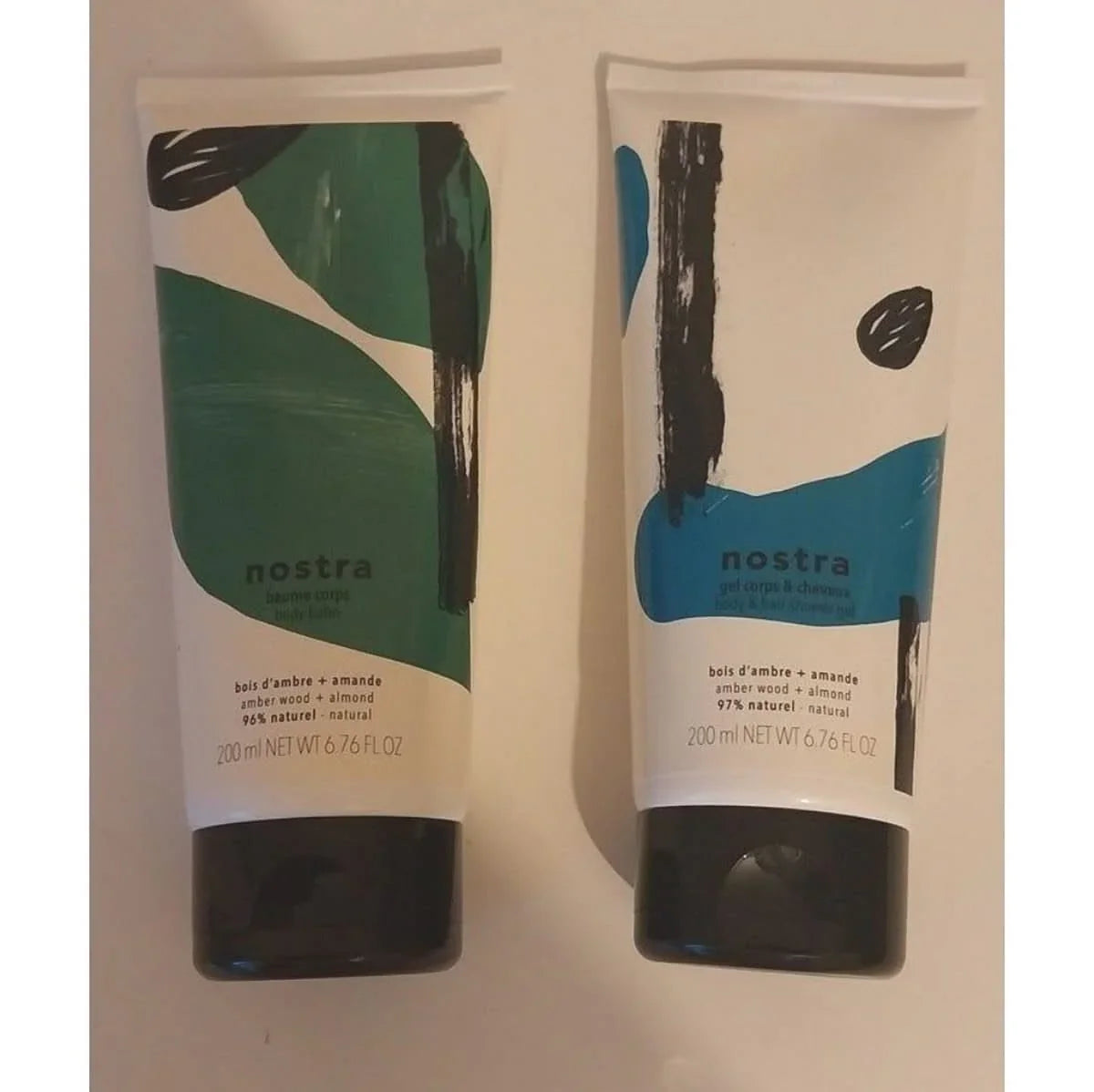 Baume pour le corps + gel corp et cheveux NOSTRA au bois d ambre et amande