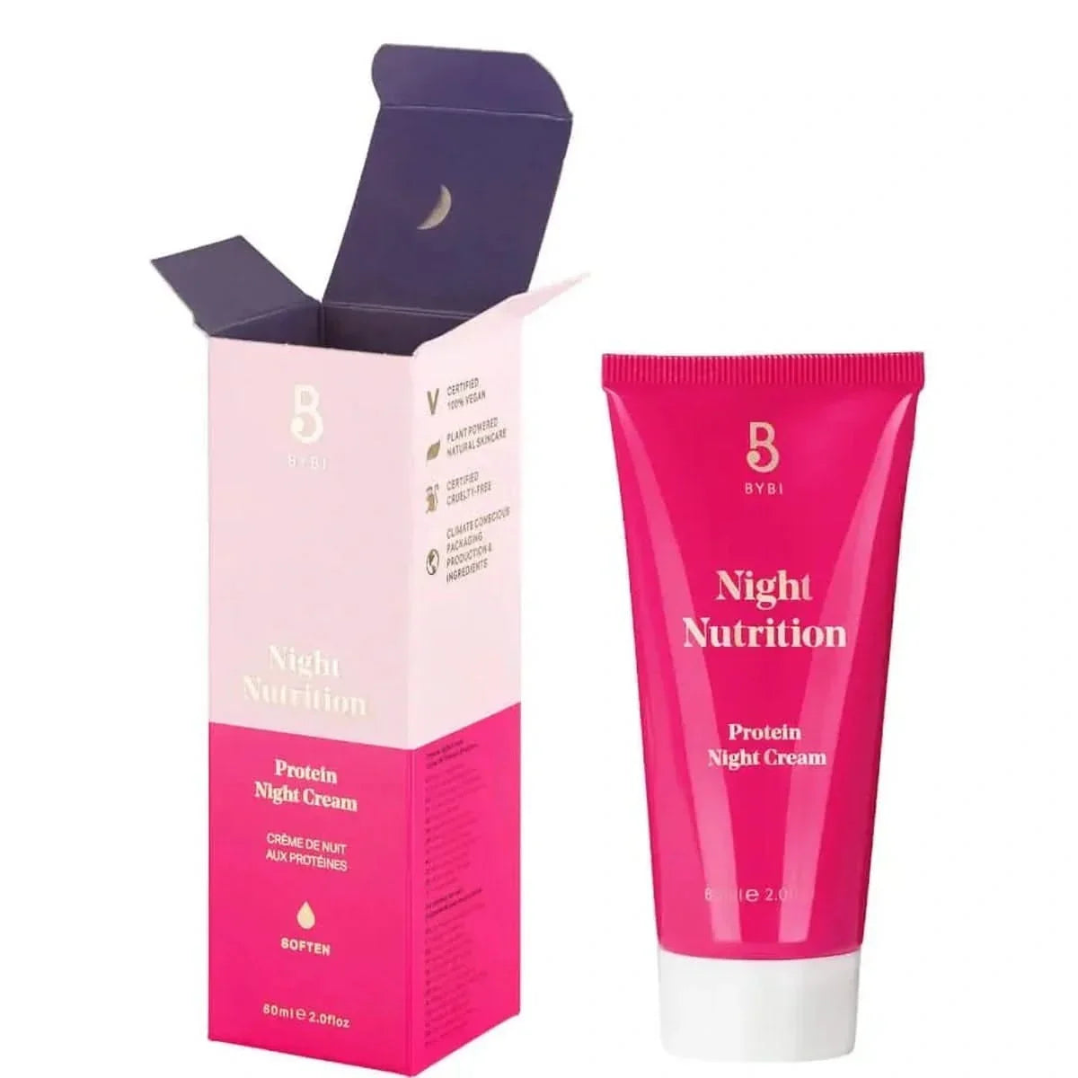 Crème de nuit aux protéines vegan 60 ml Bybi Night nutrition