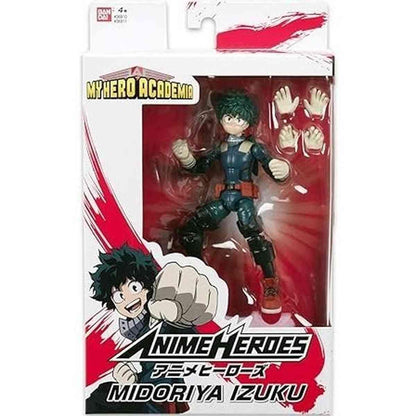 Figurine articulée My Hero Academia Anime Heroes Izuku Midoriya 17cm Bandai – boite vitrine officielle avec mains interchangeables