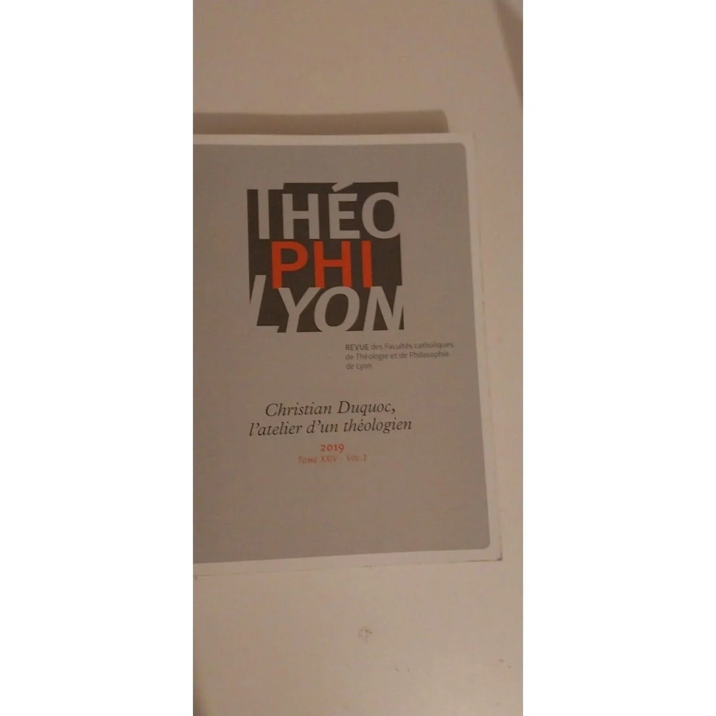 Théophilyon XXIV vol 1 - 2019: Christian Duquoc, l'atelier d'un théologien
