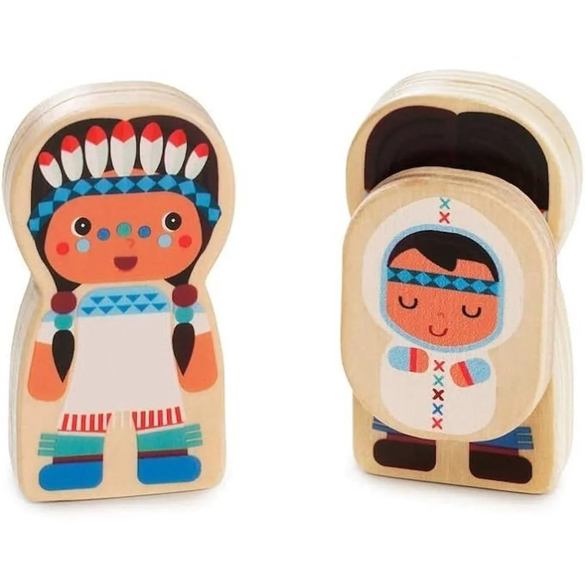 Figurines en bois Le Tipi et les Indiens Lilliputiens