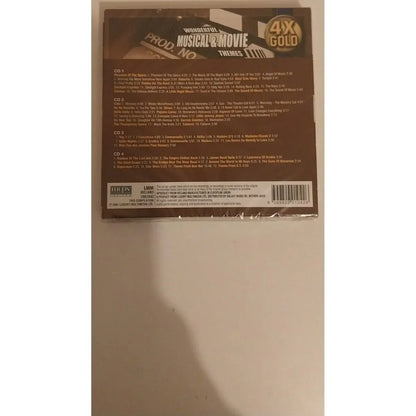 Dos coffret 4 CD Wonderful Musical and Movie Themes — tracklist complète 4 disques Star Wars James Bond West Side Story Phantom of the Opera — label 4x Gold Luxury Multimedia LMM 2901042